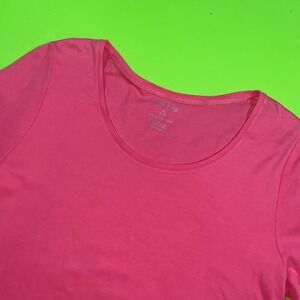 White Stag Womens Coral Pink 100% Cotton Scoop Neck 3/4 Sleeve Top Size M 8-10